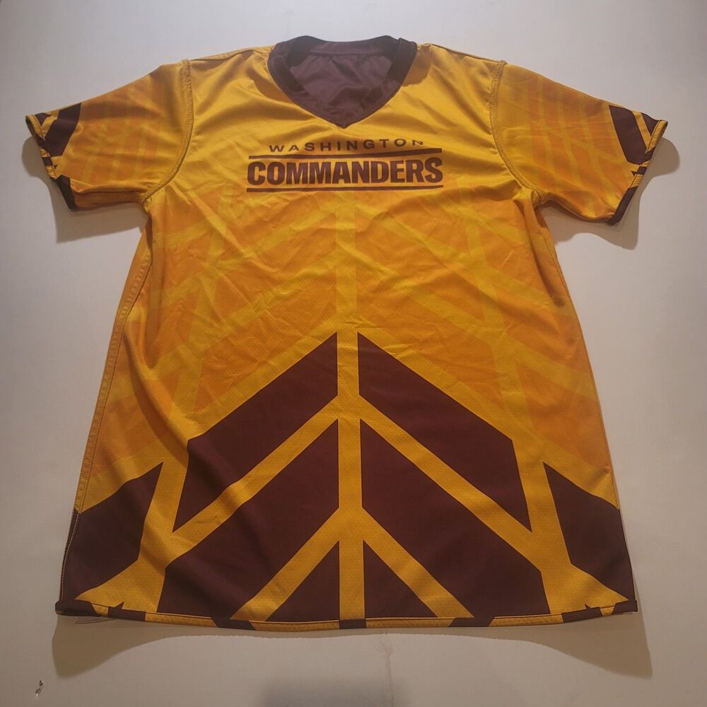 Reversible FLAG Washington Commanders Football Jersey Adult M Gold & Burgundy